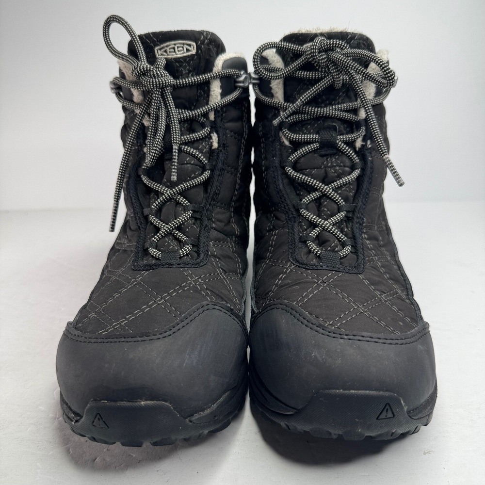 Keen Terradora II Ankle Pull-On Waterproof Winter Boots Black Faux Fur Size 8.5 - Picture 7 of 8